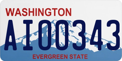 WA license plate AIO0343