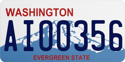 WA license plate AIO0356