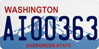 WA license plate AIO0363