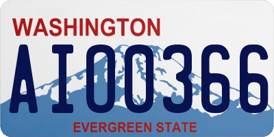 WA license plate AIO0366