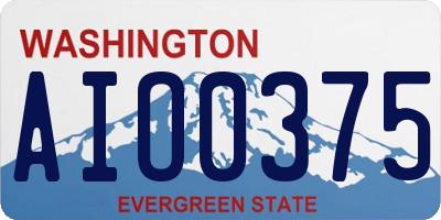 WA license plate AIO0375