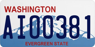 WA license plate AIO0381