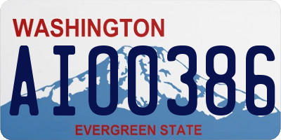WA license plate AIO0386