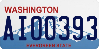 WA license plate AIO0393