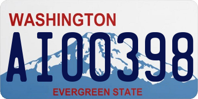 WA license plate AIO0398