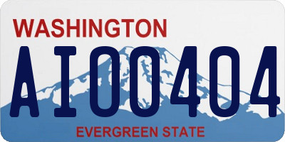 WA license plate AIO0404