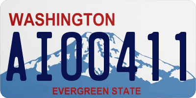 WA license plate AIO0411