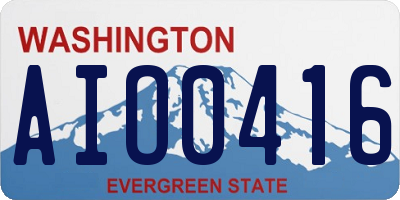 WA license plate AIO0416