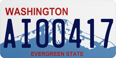 WA license plate AIO0417