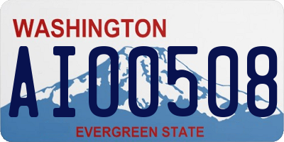 WA license plate AIO0508