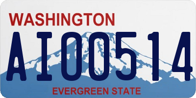 WA license plate AIO0514