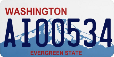 WA license plate AIO0534
