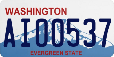 WA license plate AIO0537