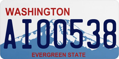 WA license plate AIO0538