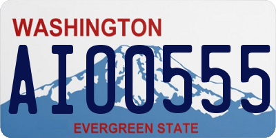 WA license plate AIO0555