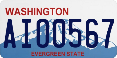 WA license plate AIO0567