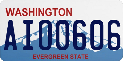 WA license plate AIO0606