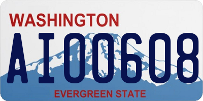 WA license plate AIO0608