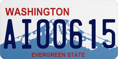 WA license plate AIO0615