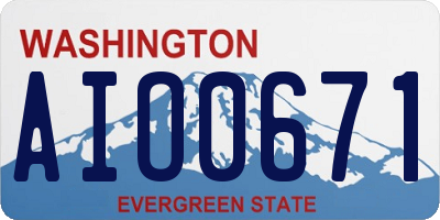 WA license plate AIO0671