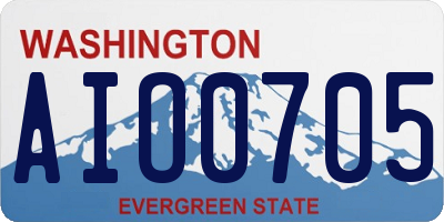 WA license plate AIO0705