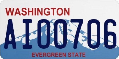 WA license plate AIO0706
