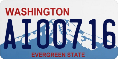 WA license plate AIO0716