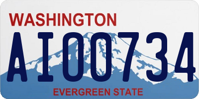 WA license plate AIO0734