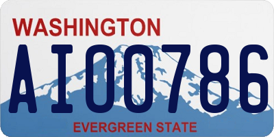 WA license plate AIO0786