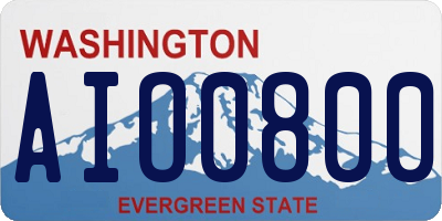 WA license plate AIO0800