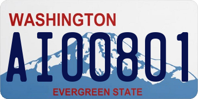 WA license plate AIO0801