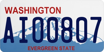 WA license plate AIO0807