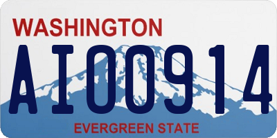 WA license plate AIO0914