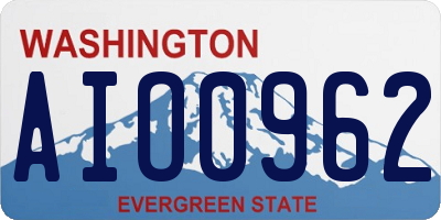 WA license plate AIO0962