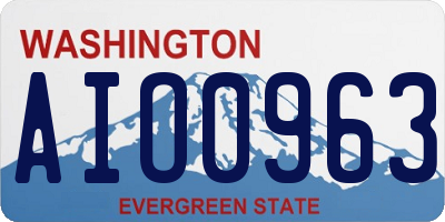 WA license plate AIO0963