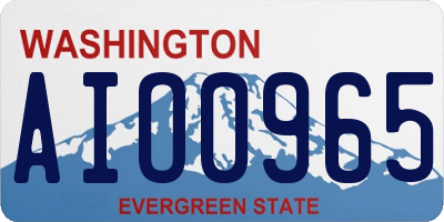 WA license plate AIO0965