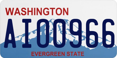 WA license plate AIO0966