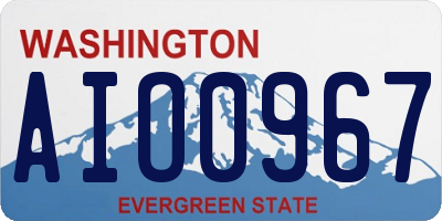 WA license plate AIO0967