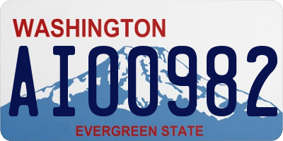 WA license plate AIO0982
