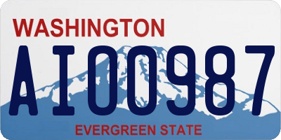 WA license plate AIO0987