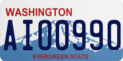 WA license plate AIO0990