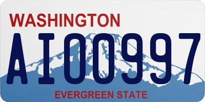 WA license plate AIO0997