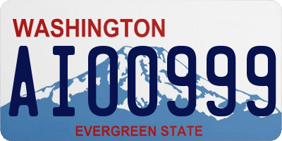 WA license plate AIO0999
