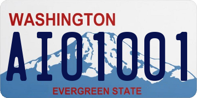 WA license plate AIO1001