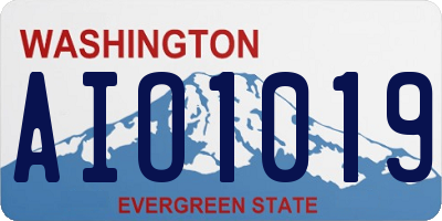 WA license plate AIO1019