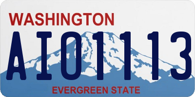 WA license plate AIO1113