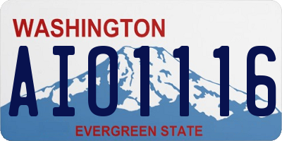 WA license plate AIO1116