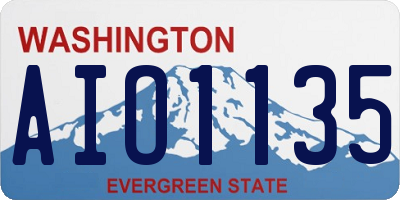 WA license plate AIO1135
