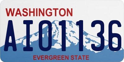 WA license plate AIO1136