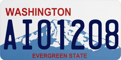 WA license plate AIO1208